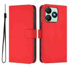 For Wiko T20 Skin Feel Solid Color Leather Phone Case with Lanyard(Red) - 2