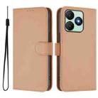 For Wiko T20 Skin Feel Solid Color Leather Phone Case with Lanyard(Nude) - 2