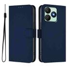 For Wiko T20 Skin Feel Solid Color Leather Phone Case with Lanyard(Navy Blue) - 2