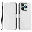 For Wiko T20 Skin Feel Solid Color Leather Phone Case with Lanyard(White) - 2
