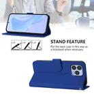 For Wiko T60 / Cubot P80 Skin Feel Solid Color Leather Phone Case with Lanyard(Dark Blue) - 3