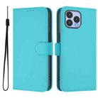 For Wiko T60 / Cubot P80 Skin Feel Solid Color Leather Phone Case with Lanyard(Lake Blue) - 2