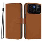 For ZTE Blade A35 / A55 Skin Feel Solid Color Leather Phone Case with Lanyard(Brown) - 2