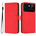 For ZTE Blade A35 / A55 Skin Feel Solid Color Leather Phone Case with Lanyard(Red) - 2