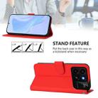 For ZTE Blade A35 / A55 Skin Feel Solid Color Leather Phone Case with Lanyard(Red) - 3