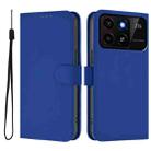 For ZTE Blade A35 / A55 Skin Feel Solid Color Leather Phone Case with Lanyard(Dark Blue) - 2