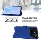 For ZTE Blade A35 / A55 Skin Feel Solid Color Leather Phone Case with Lanyard(Dark Blue) - 3