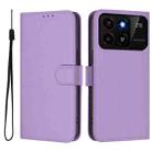 For ZTE Blade A35 / A55 Skin Feel Solid Color Leather Phone Case with Lanyard(Lavender Purple) - 2