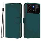 For ZTE Blade A35 / A55 Skin Feel Solid Color Leather Phone Case with Lanyard(Dark Green) - 2