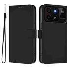 For ZTE Blade A35 / A55 Skin Feel Solid Color Leather Phone Case with Lanyard(Black) - 2