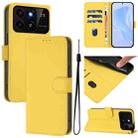 For ZTE Blade A35 / A55 Skin Feel Solid Color Leather Phone Case with Lanyard(Lemon Yellow) - 1