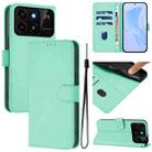 For ZTE Blade A35 / A55 Skin Feel Solid Color Leather Phone Case with Lanyard(Mint Green) - 1