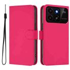 For ZTE Blade A35 / A55 Skin Feel Solid Color Leather Phone Case with Lanyard(Rose Red) - 2