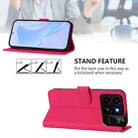 For ZTE Blade A35 / A55 Skin Feel Solid Color Leather Phone Case with Lanyard(Rose Red) - 3