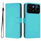 For ZTE Blade A35 / A55 Skin Feel Solid Color Leather Phone Case with Lanyard(Lake Blue) - 2