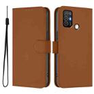 For ZTE Blade A52 Skin Feel Solid Color Leather Phone Case with Lanyard(Brown) - 2