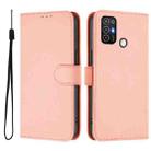 For ZTE Blade A52 Skin Feel Solid Color Leather Phone Case with Lanyard(Pink) - 2