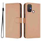 For ZTE Blade A52 Skin Feel Solid Color Leather Phone Case with Lanyard(Nude) - 2