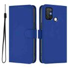 For ZTE Blade A52 Skin Feel Solid Color Leather Phone Case with Lanyard(Dark Blue) - 2