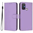 For ZTE Blade A52 Skin Feel Solid Color Leather Phone Case with Lanyard(Lavender Purple) - 2