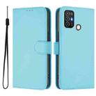 For ZTE Blade A52 Skin Feel Solid Color Leather Phone Case with Lanyard(Sky Blue) - 2