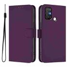 For ZTE Blade A52 Skin Feel Solid Color Leather Phone Case with Lanyard(Violet) - 2