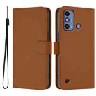 For ZTE Blade A53 / A53+ Skin Feel Solid Color Leather Phone Case with Lanyard(Brown) - 2