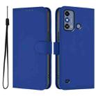 For ZTE Blade A53 / A53+ Skin Feel Solid Color Leather Phone Case with Lanyard(Dark Blue) - 2