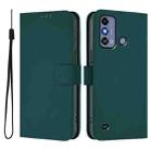 For ZTE Blade A53 / A53+ Skin Feel Solid Color Leather Phone Case with Lanyard(Dark Green) - 2