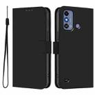 For ZTE Blade A53 / A53+ Skin Feel Solid Color Leather Phone Case with Lanyard(Black) - 2