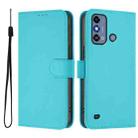 For ZTE Blade A53 / A53+ Skin Feel Solid Color Leather Phone Case with Lanyard(Lake Blue) - 2