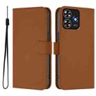 For ZTE Blade A73 4G Skin Feel Solid Color Leather Phone Case with Lanyard(Brown) - 2