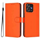 For ZTE Blade A73 4G Skin Feel Solid Color Leather Phone Case with Lanyard(Orange) - 2