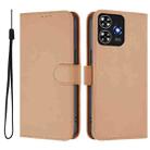 For ZTE Blade A73 4G Skin Feel Solid Color Leather Phone Case with Lanyard(Nude) - 2