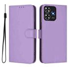 For ZTE Blade A73 4G Skin Feel Solid Color Leather Phone Case with Lanyard(Lavender Purple) - 2