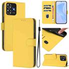 For ZTE Blade A73 4G Skin Feel Solid Color Leather Phone Case with Lanyard(Lemon Yellow) - 1