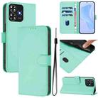 For ZTE Blade A73 4G Skin Feel Solid Color Leather Phone Case with Lanyard(Mint Green) - 1