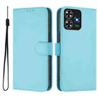 For ZTE Blade A73 4G Skin Feel Solid Color Leather Phone Case with Lanyard(Sky Blue) - 2