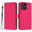 For ZTE Blade A73 4G Skin Feel Solid Color Leather Phone Case with Lanyard(Rose Red) - 2