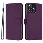 For ZTE Blade A73 4G Skin Feel Solid Color Leather Phone Case with Lanyard(Violet) - 2