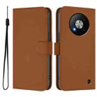 For ZTE Blade A73 5G Skin Feel Solid Color Leather Phone Case with Lanyard(Brown) - 2