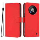 For ZTE Blade A73 5G Skin Feel Solid Color Leather Phone Case with Lanyard(Red) - 2