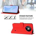 For ZTE Blade A73 5G Skin Feel Solid Color Leather Phone Case with Lanyard(Red) - 3