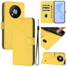 For ZTE Blade A73 5G Skin Feel Solid Color Leather Phone Case with Lanyard(Lemon Yellow) - 1