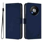 For ZTE Blade A73 5G Skin Feel Solid Color Leather Phone Case with Lanyard(Navy Blue) - 2