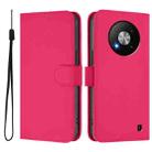 For ZTE Blade A73 5G Skin Feel Solid Color Leather Phone Case with Lanyard(Rose Red) - 2