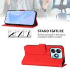 For ZTE Blade A75 4G Skin Feel Solid Color Leather Phone Case with Lanyard(Red) - 3