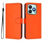 For ZTE Blade A75 4G Skin Feel Solid Color Leather Phone Case with Lanyard(Orange) - 2