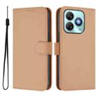 For ZTE Blade A75 4G Skin Feel Solid Color Leather Phone Case with Lanyard(Nude) - 2