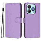 For ZTE Blade A75 4G Skin Feel Solid Color Leather Phone Case with Lanyard(Lavender Purple) - 2